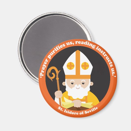 Sint-Isidore van Sevilla Magneet (Voorkant / Achterkant)