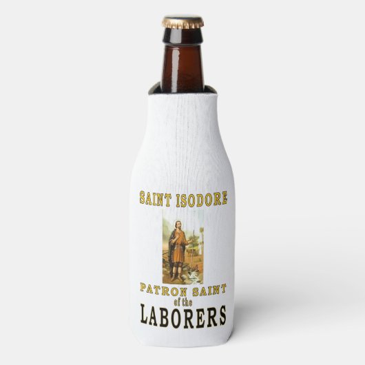 SINT-ISODORE PATROONHEILIGE VAN ARBEIDERS FLESJESKOELER (Fles Voorkant)