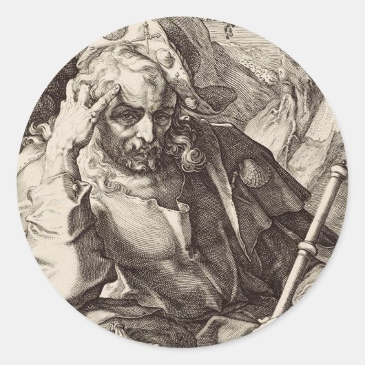 Sint-Jacobus de Meerdere de apostel Ronde Sticker (Voorkant)