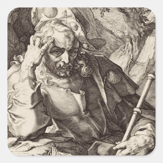 Sint-Jacobus de Meerdere de Apostel Vierkante Sticker (Voorkant)
