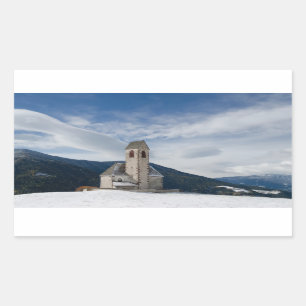 Sint-Jakob-kerk in de rechthoekklever van Villnös Rechthoekige Sticker