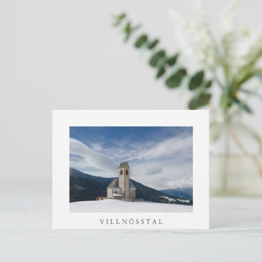 Sint-Jakob-kerk in het witte briefkaart Villnöss (Staand voorkant)