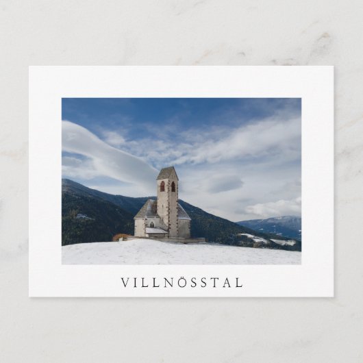 Sint-Jakob-kerk in het witte briefkaart Villnöss (Voorkant)