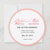 Sint-jakobsschelpen Strand Bruiloft | roze Kaart (Achterkant)