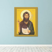 Sint Jan, gebedsicoon Canvas Afdruk (Insitu (Houten vloer))