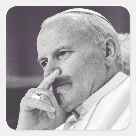 Sint Jan Paulus II De Grote Communicator Schone Ku Vierkante Sticker (Voorkant)