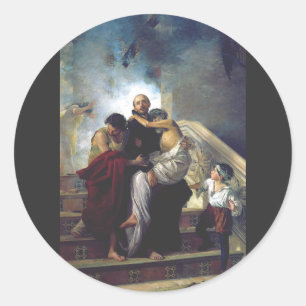 Sint Jan van God Patroon van Ziekenhuizen Katholie Ronde Sticker