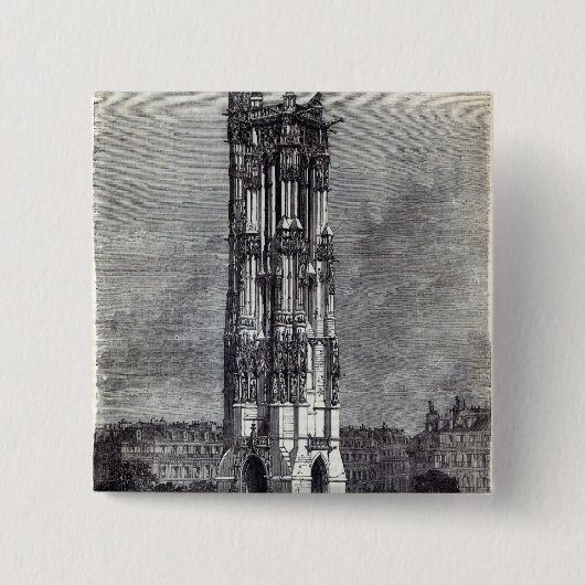 Sint-jansbrood-Boucherie Vierkante Button 5,1 Cm (Voorkant)