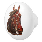 Sint-jansbrood met bruin paard  kunst keramische knop (Rechts)