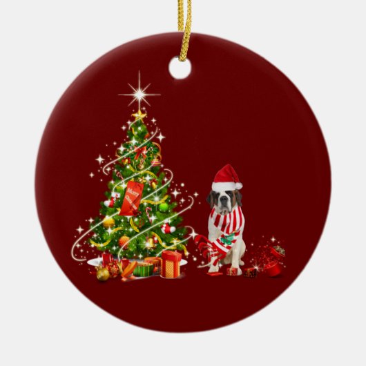 sint-jansbrood met Pet kerst Keramisch Ornament (Voorkant)