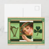  sint-jansdag Shamrock Erin Go Bragh Briefkaart (Voorkant / Achterkant)
