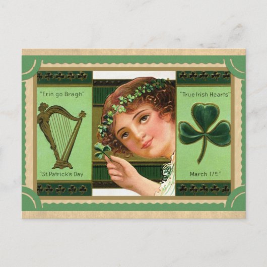  sint-jansdag Shamrock Erin Go Bragh Briefkaart (Voorkant)