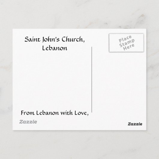 Sint-Janskerk Libanon Briefkaart (Achterkant)