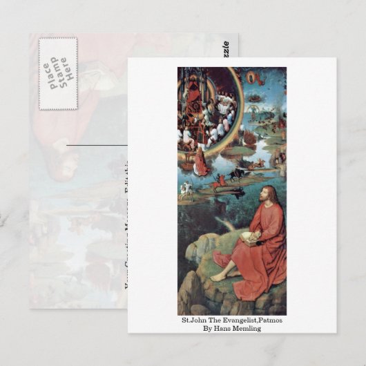 sint-janskruid de Evangelist , patmos van Hans Mem Briefkaart (Voorkant / Achterkant)