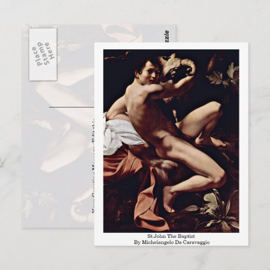 sint-janskruid van Michelangelo da caravaggio Briefkaart (Voorkant / Achterkant)
