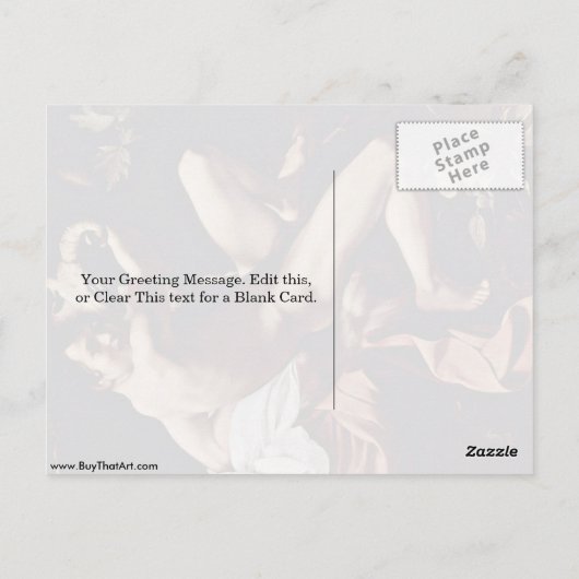 sint-janskruid van Michelangelo da caravaggio Briefkaart (Achterkant)