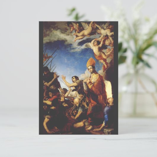 Sint Januarius Bisschop van Benevento Bedankkaart (Staand voorkant)