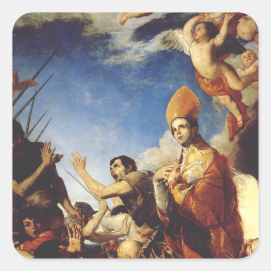 Sint Januarius Bisschop van Benevento Vierkante Sticker (Voorkant)