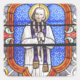 Sint Jean Vianney Premium Zielsgids Kunstprint Vierkante Sticker