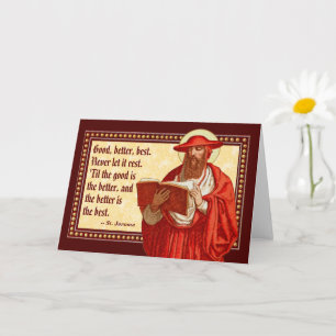 Sint-Jerome als kardinaal met motiverende quote Kaart