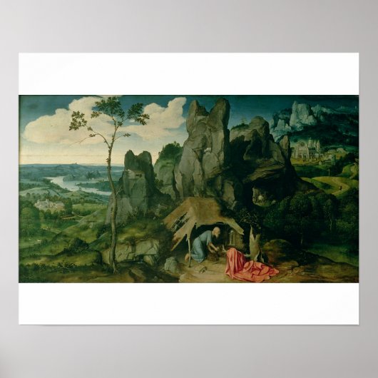 Sint-Jerome in de woestijn (olie op het paneel) (z Poster (Voorkant)
