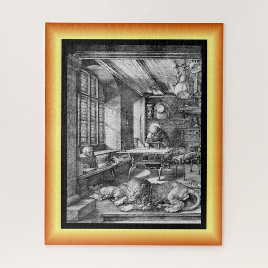 Sint Jerome in zijn studie ~ Gravure 1521 ~ Legpuzzel (Verticaal)