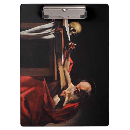 Sint-Jerome Schrijvend (door Caravaggio) Klembord (Voorkant)