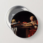 Sint-Jerome schrijvend (door Caravaggio) Ronde Button 7,6 Cm (Voorkant /achterkant)