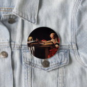 Sint-Jerome schrijvend (door Caravaggio) Ronde Button 7,6 Cm (In situ)
