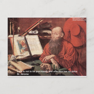 Sint-Jeromeus Quote: Geef liefde, geen gekochte ca Briefkaart