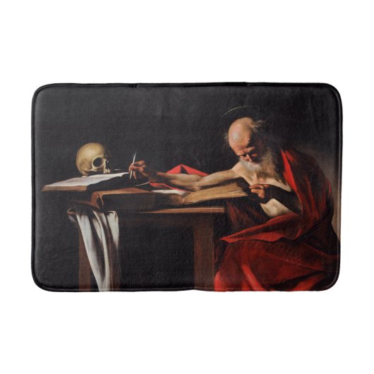 Sint-Jeromus schrijvend (door Caravaggio) Badmat (Voorkant)