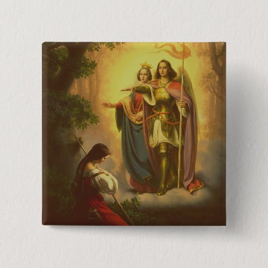 Sint Johanna van Arkel Vierkante Button 5,1 Cm (Voorkant)