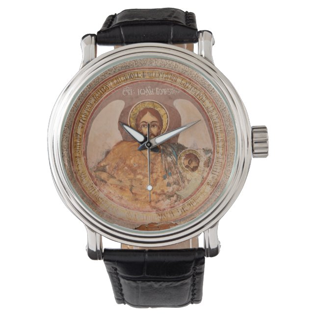 Sint Johannes Baptist Religie Orthodoxe Kerk Icoon Horloge (Voorkant)