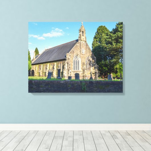 Sint-Johannes de Doperkerk, Rogerstone Canvas Afdruk (Insitu (Houten vloer))