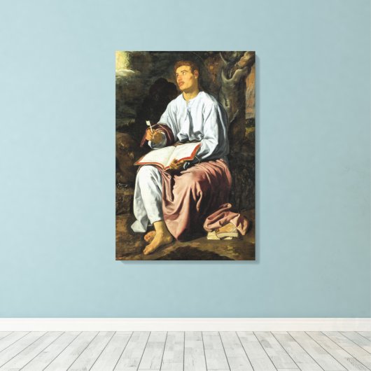 Sint-Johannes op Patmos, fijne kunst, Canvas Afdruk (Insitu (Houten vloer))