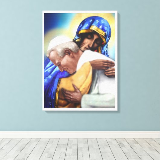 SINT JOHANNES PAULUS II EN ONZE DAME CANVAS AFDRUK (Insitu (Houten vloer))