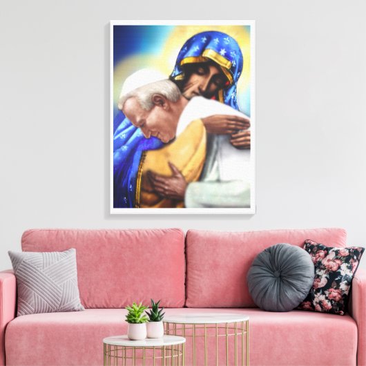 SINT JOHANNES PAULUS II EN ONZE DAME CANVAS AFDRUK (Insitu (Woonkamer))