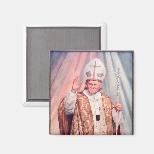 Sint-Johannes Paulus II toont deze heilige Prouly. Magneet (Voorkant / Achterkant)