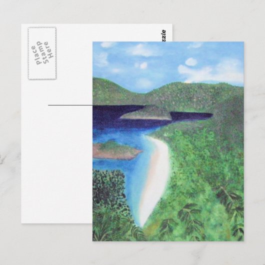 Sint-John, Amerikaans strand Uitzicht op de Amerik Briefkaart (Voorkant / Achterkant)