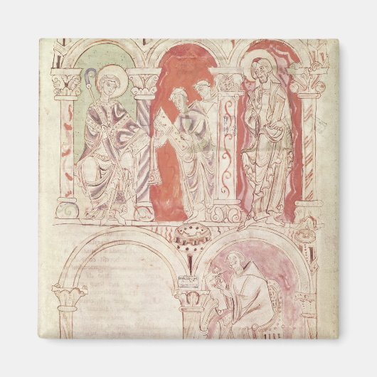 Sint-John Cassian schrijven en monniken aanbieden Magneet (Voorkant)