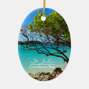 Sint-John Cinnamon Bay Oval-Ornament Keramisch Ornament