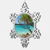 Sint-John Cinnamon Bay Pewter Snowflake Ornament (Rechts)