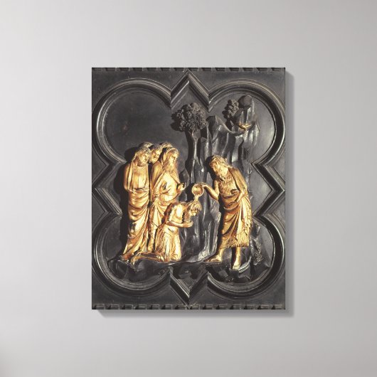 Sint John de Baptist die in de rivier stroomt Canvas Afdruk (Voorkant)