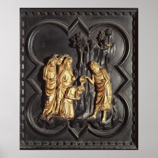 Sint John de Baptist die in de rivier stroomt Poster (Voorkant)