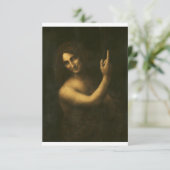 Sint John de Baptist door Leonardo da Vinci Bedankkaart (Staand voorkant)