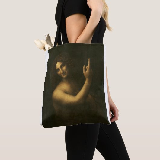 Sint John de Baptist door Leonardo da Vinci Tote Bag (Dichtbij)