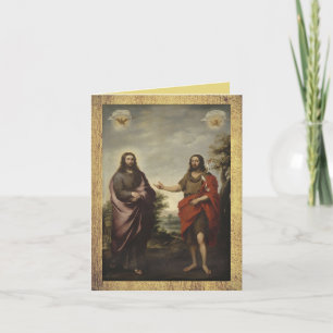 Sint-John de Baptist en Jezus - Murillo Holiday Kaart