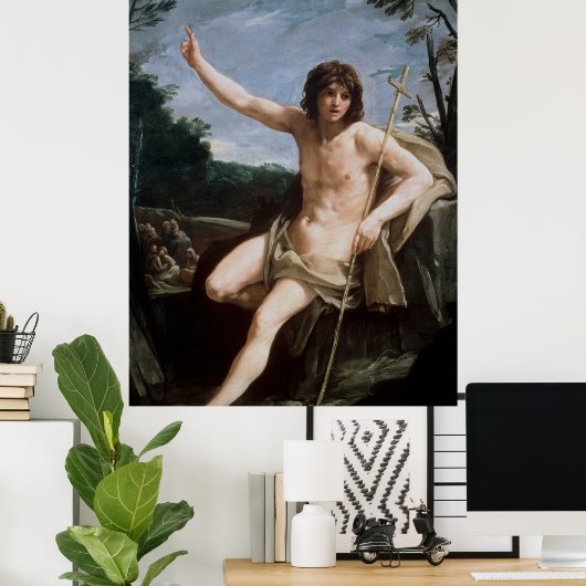 Sint-John de Baptist in de wilde natuur Poster (Thuiskantoor)