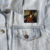 Sint John de Baptist in de Wilde Vierkante Button 5,1 Cm (In situ)