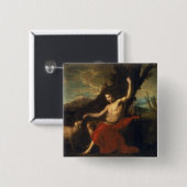 Sint John de Baptist in de Wilde Vierkante Button 5,1 Cm (Voorkant /achterkant)